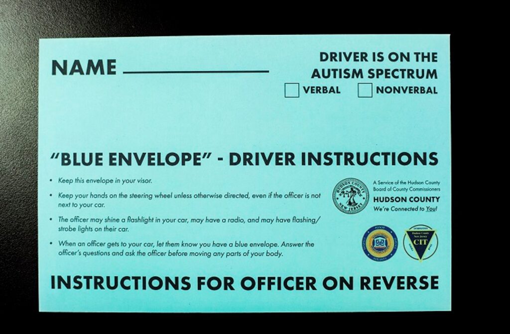 The front of the Blue Envelope with Instructions for the Driver.